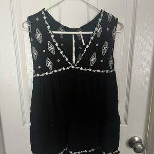 Free People Extra Small Black and White Tank Top